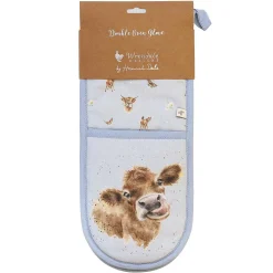 Farmyard Friends Cow Double Oven Glove>Wrendale Best