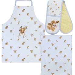 Farmyard Friends Double Oven Glove, Tea Towel And Apron Set><noscript><img width=