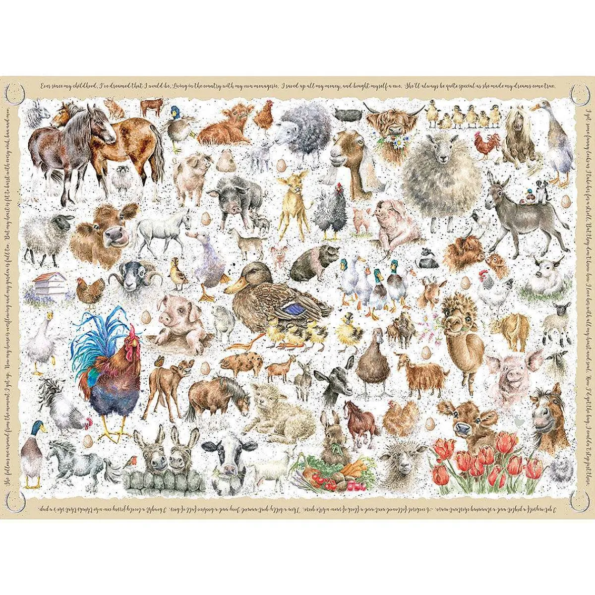 'Farmyard Friends' 1000 Piece Jigsaw Puzzle>Wrendale Flash Sale