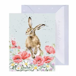 'Field Of Flowers' Hare 9Cm Mini Card>Wrendale Shop