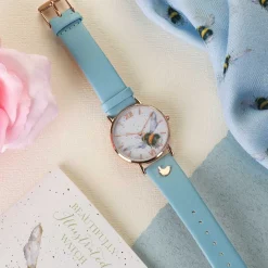 'Flight Of The Bumblebee' Bee Leather Watch><noscript><img width=