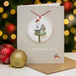 'From Our House To Yours' Christmas Card With Tree Decoration><noscript><img width=