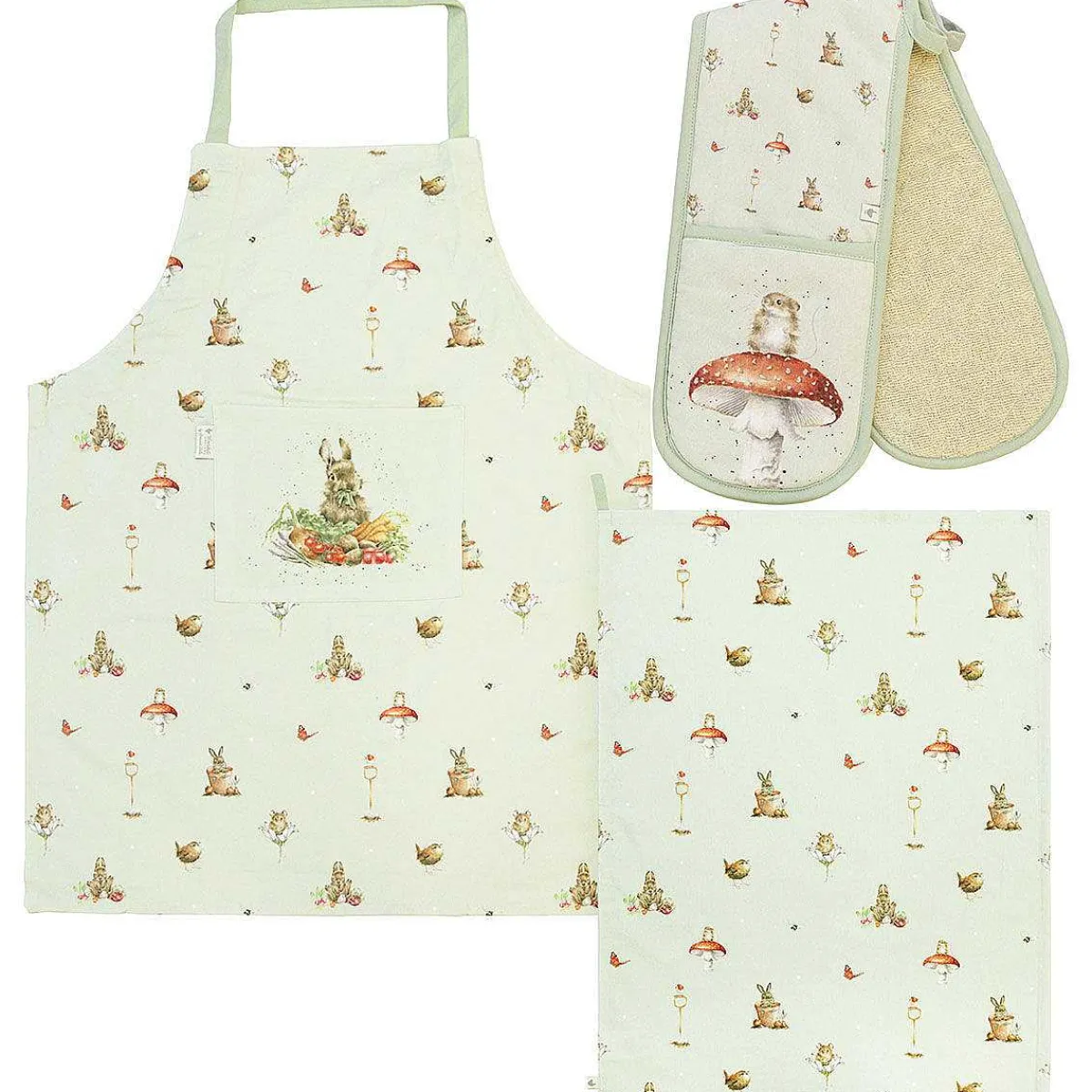 Garden Friends Double Oven Glove, Tea Towel And Apron Set>Wrendale Cheap