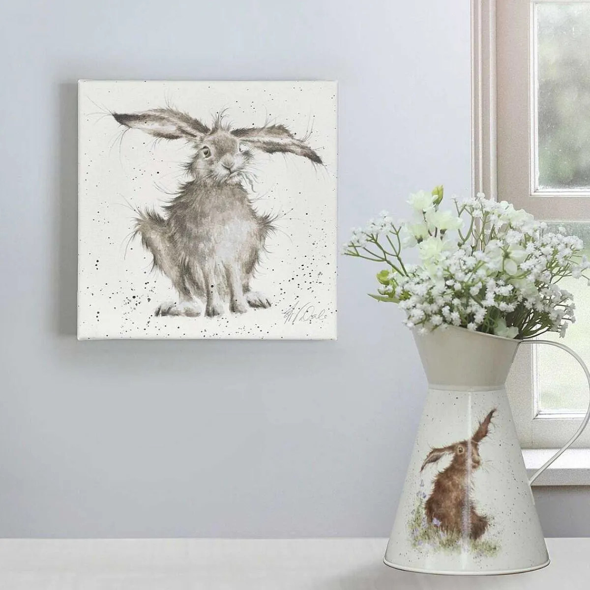 'Hare-Brained' Hare Small Canvas>Wrendale Store