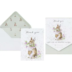 'Head Clover Heels' Rabbit Thank You Note Writing Set>Wrendale Online