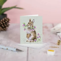'Head Clover Heels' Rabbit 9Cm Mini Card>Wrendale Clearance