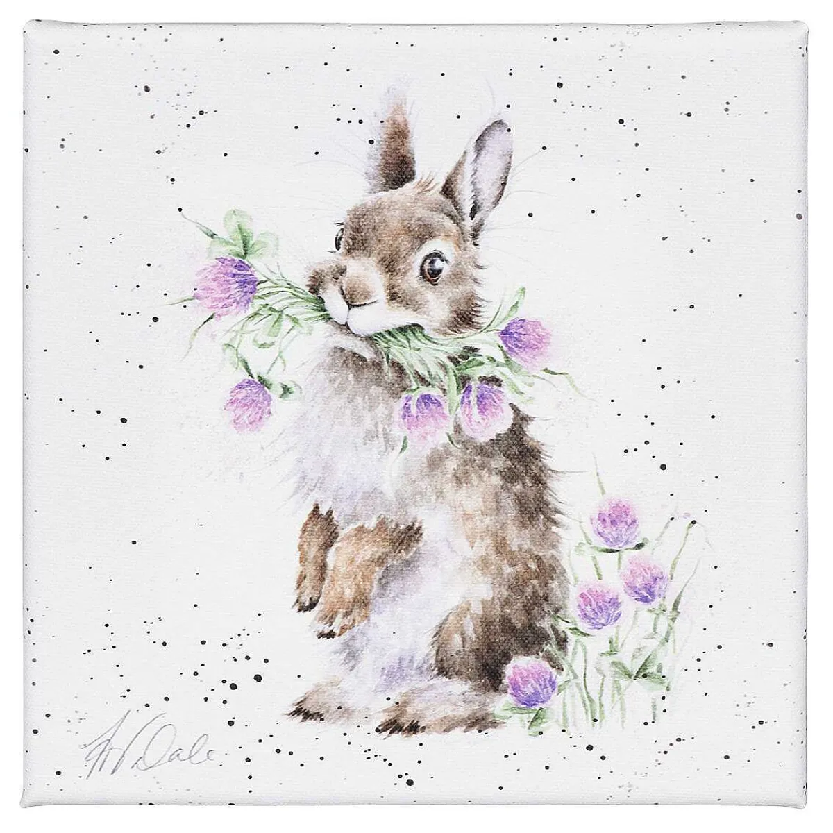 'Head Clover Heels' Rabbit Small Canvas>Wrendale Shop