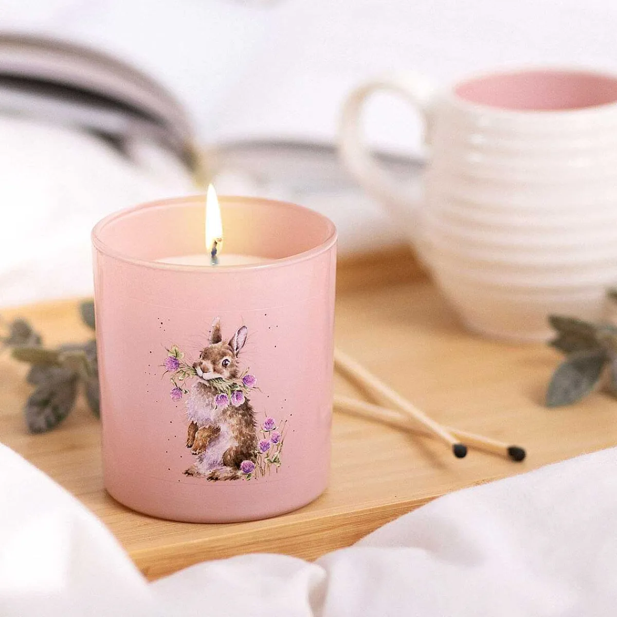 'Head Over Heels' Rabbit Hedgerow Candle>Wrendale Best