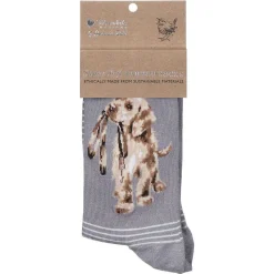 'Hopeful' Purple Dog Women's Bamboo Socks>Wrendale New