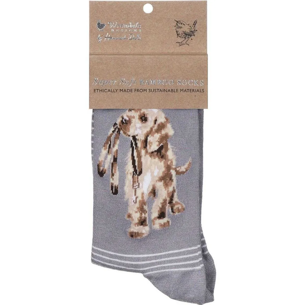 'Hopeful' Purple Dog Women's Bamboo Socks>Wrendale New