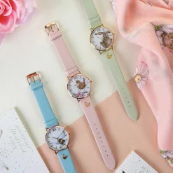 'Little Tweets' Bird Leather Watch><noscript><img width=