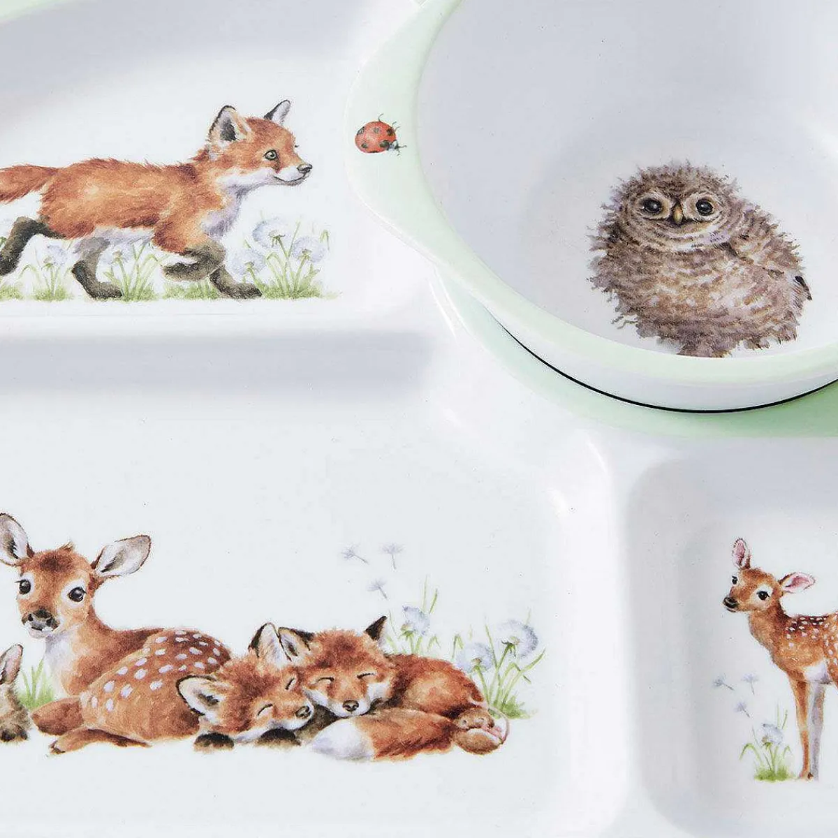 Little Wren Divided Tray & Bowl Two Piece Melamine Set>Wrendale Flash Sale