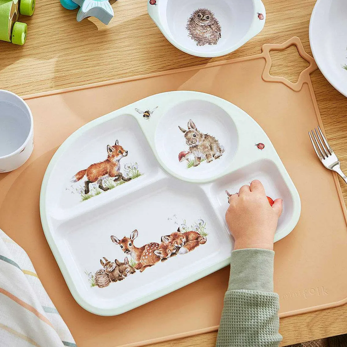 Little Wren Divided Tray & Bowl Two Piece Melamine Set>Wrendale Flash Sale
