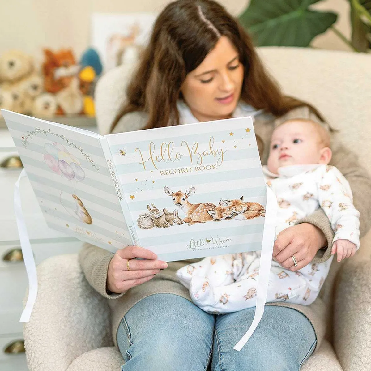Little Wren 'Hello Baby' Baby Record Book>Wrendale Clearance