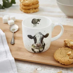 Moooo Cow Fine Bone China Mug>Wrendale Hot