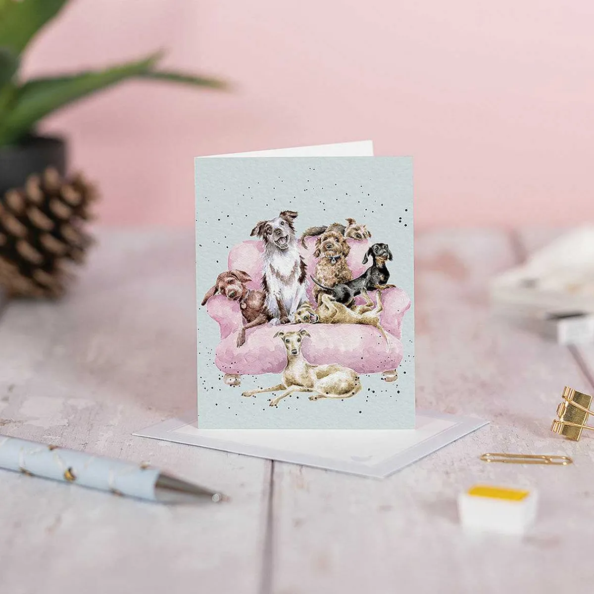 'Movie Night' Dogs 9Cm Mini Card>Wrendale Cheap