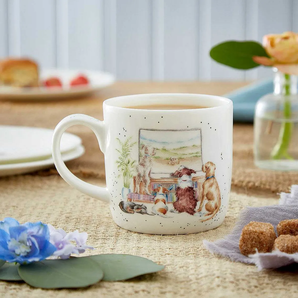 Movie Night Dogs Fine Bone China Mug>Wrendale Fashion