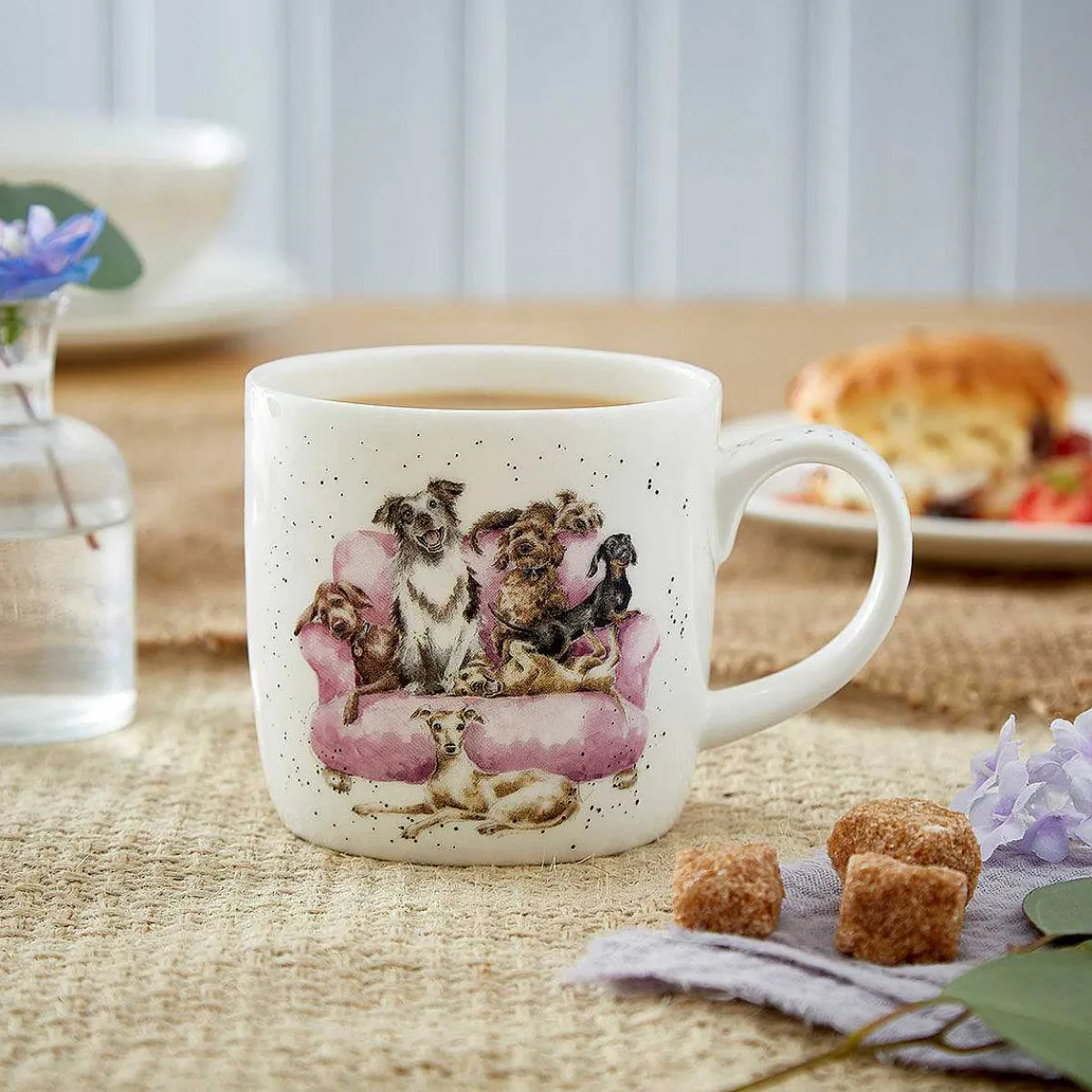 Movie Night Dogs Fine Bone China Mug>Wrendale Fashion