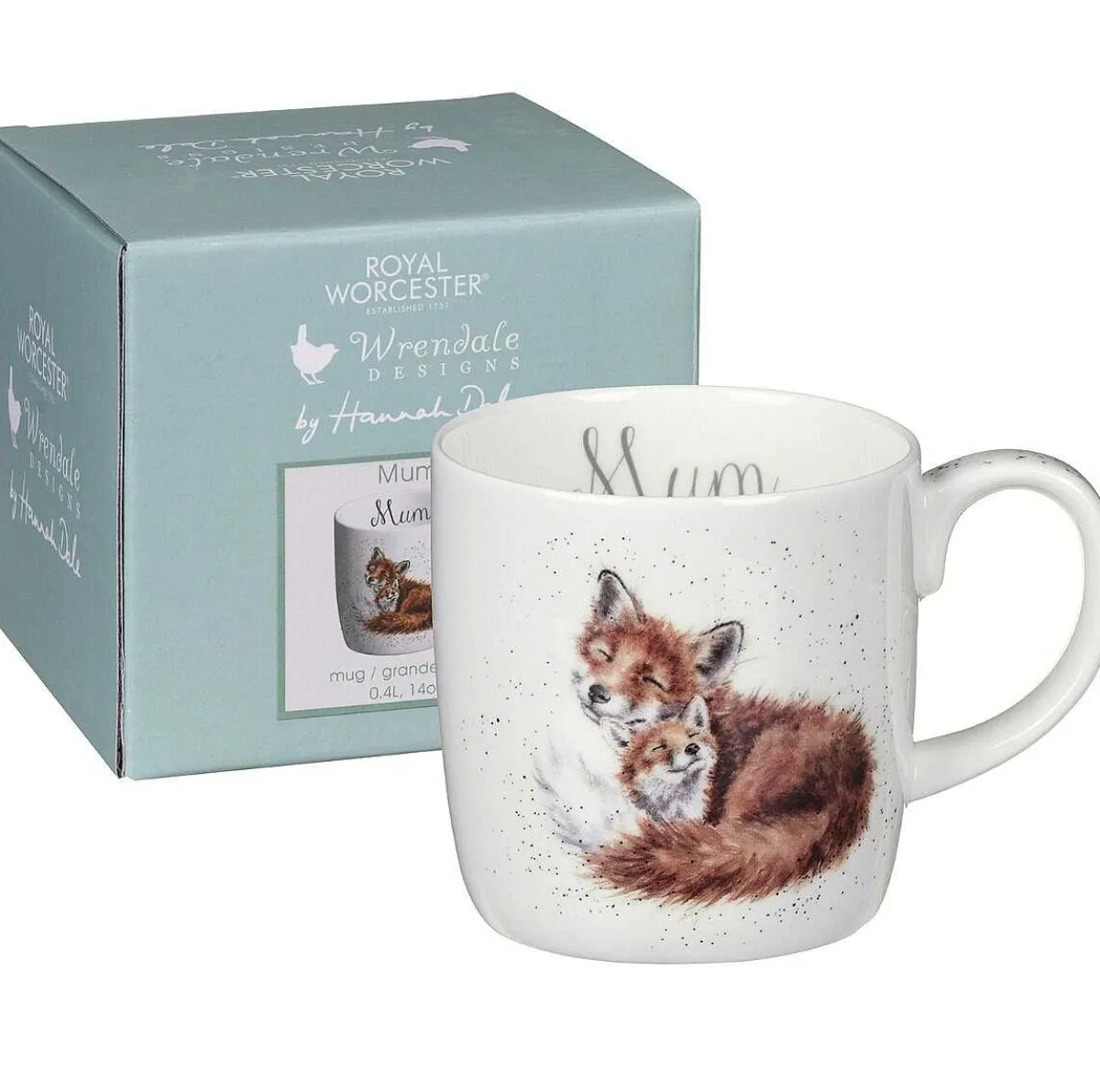 Mum Foxes Boxed Large Fine Bone China Mug>Wrendale Online