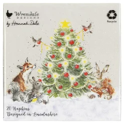 'Oh Christmas Tree' Woodland Animals Set Of 20 Lunch Napkins><noscript><img width=