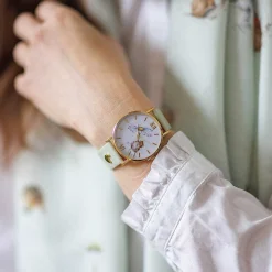 'Oops A Daisy' Mouse Leather Watch><noscript><img width=