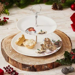 Robin & Bunny Two-Tiered Cake Stand><noscript><img width=