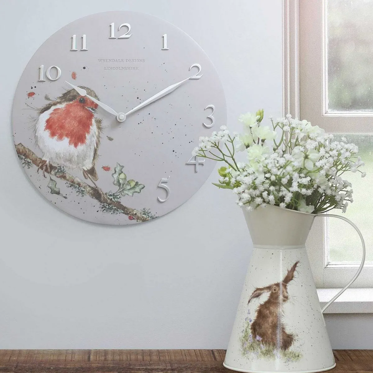 Robin Wall Clock>Wrendale Hot