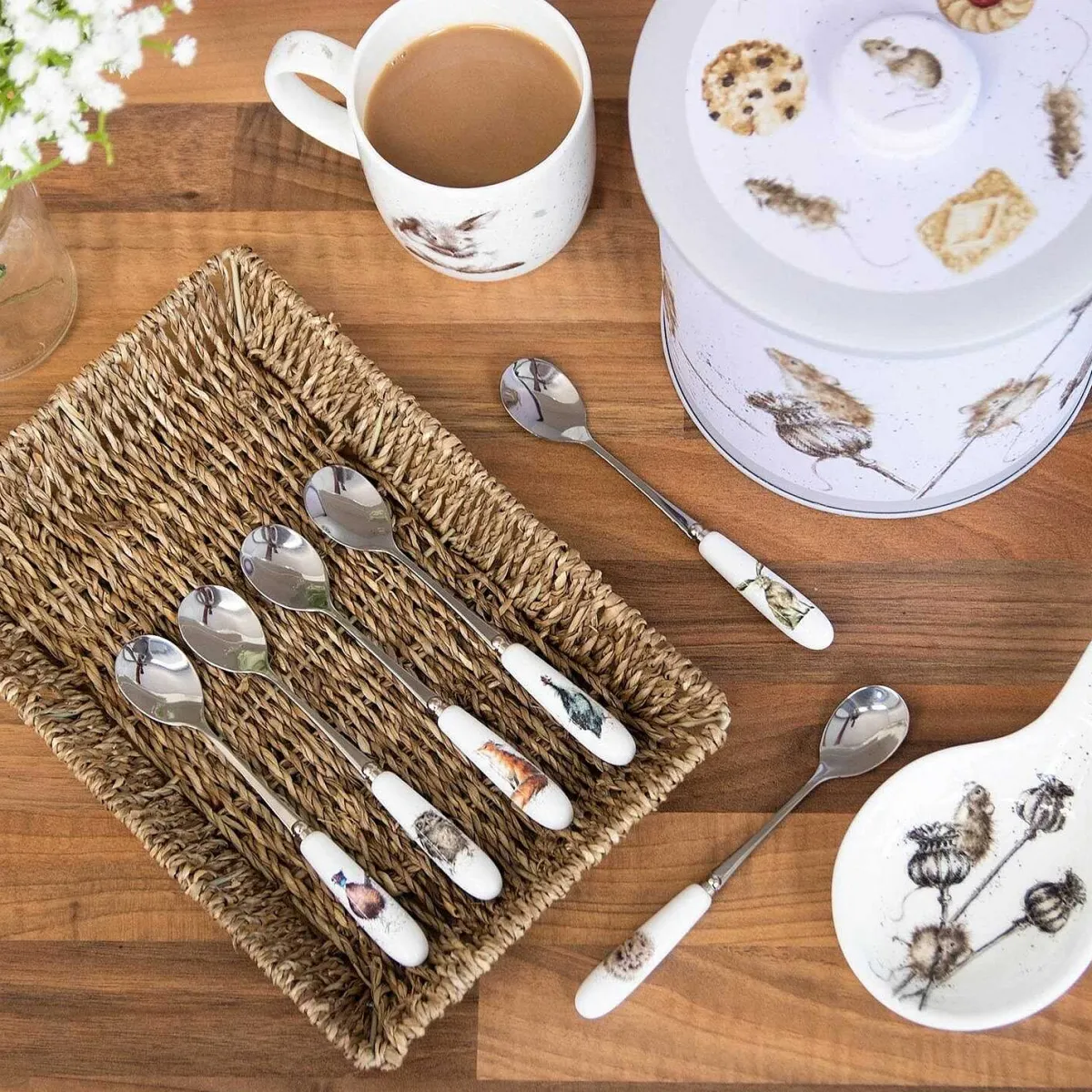 Set Of 6 Animal Tea Spoons>Wrendale New