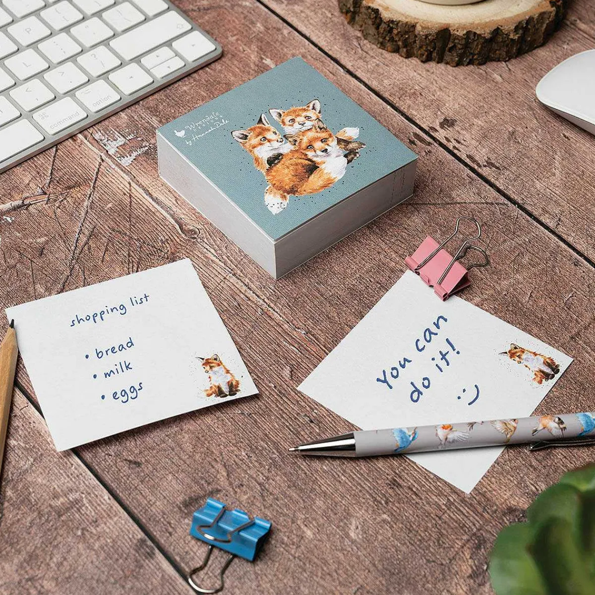 'snug As A Cub' Fox Square Sticky Notes>Wrendale Store