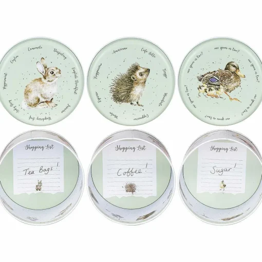 'The Country Set' Green Tea, Coffee & Sugar Canisters Set>Wrendale Sale