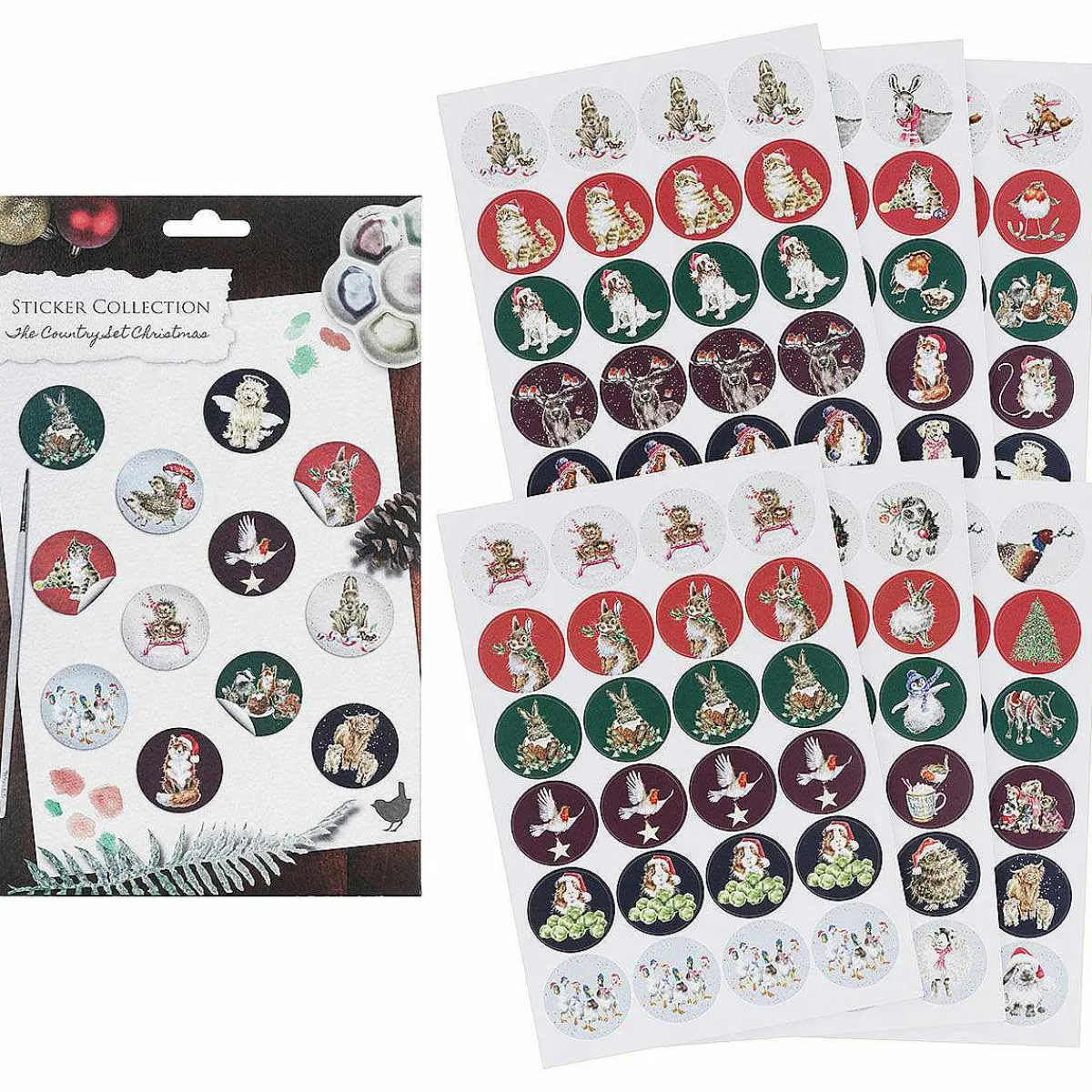 'The Country Set Christmas' Stickers>Wrendale Discount