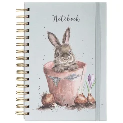 The Flower Pot Rabbit Spiral Bound A5 Notebook>Wrendale Sale