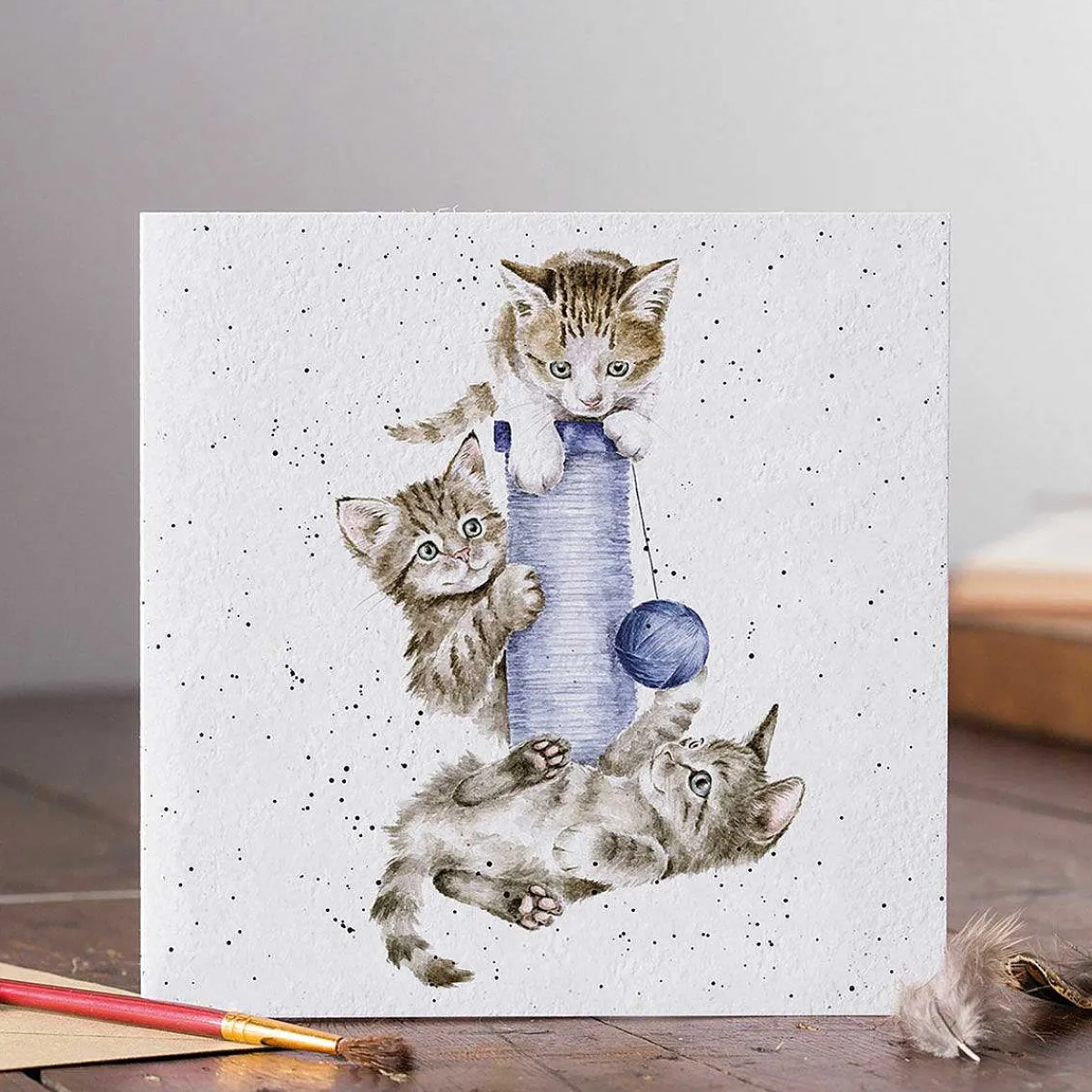 'Three's A Crowd' Cats Greetings Card>Wrendale Outlet