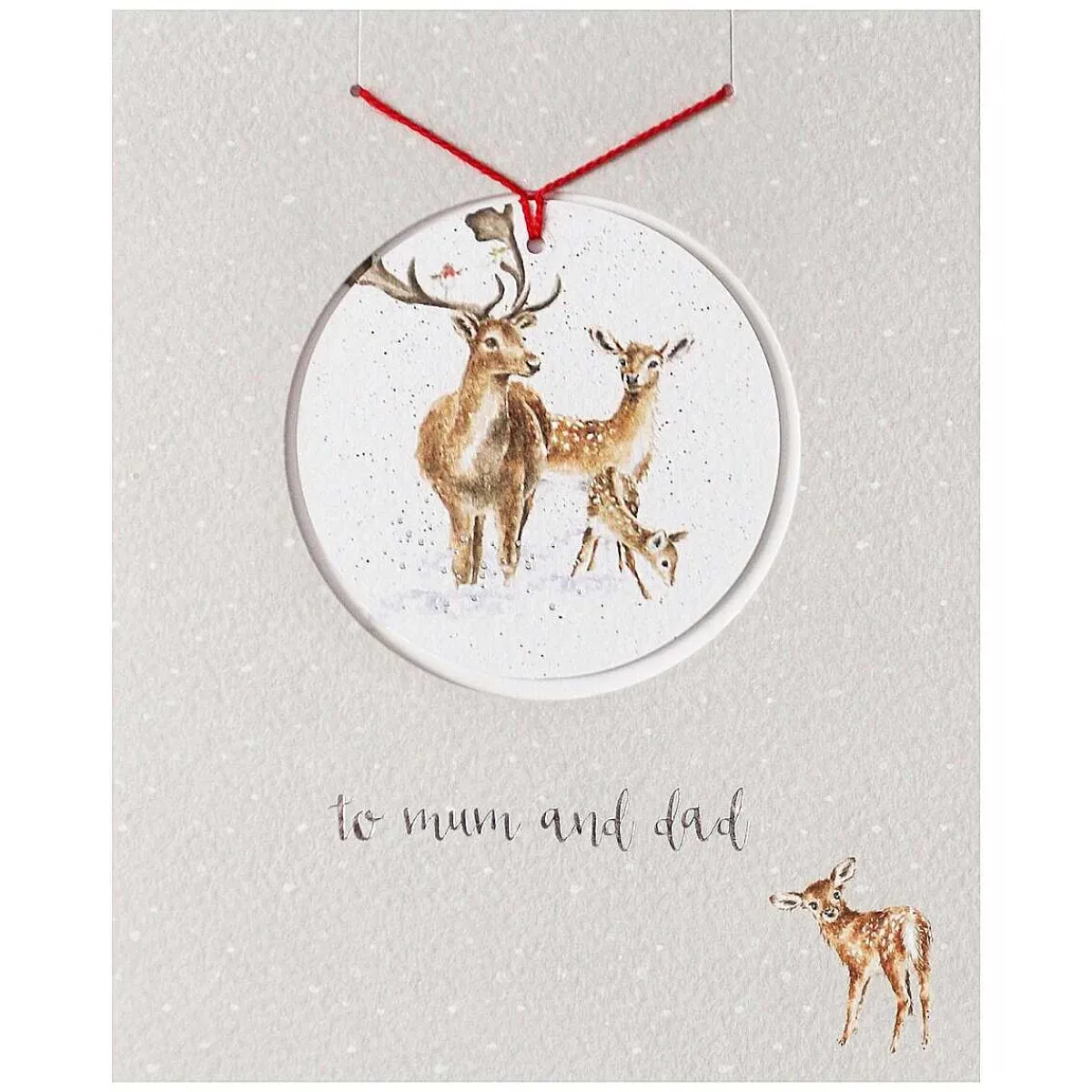 'To Mum And Dad' Christmas Card With Tree Decoration>Wrendale Clearance