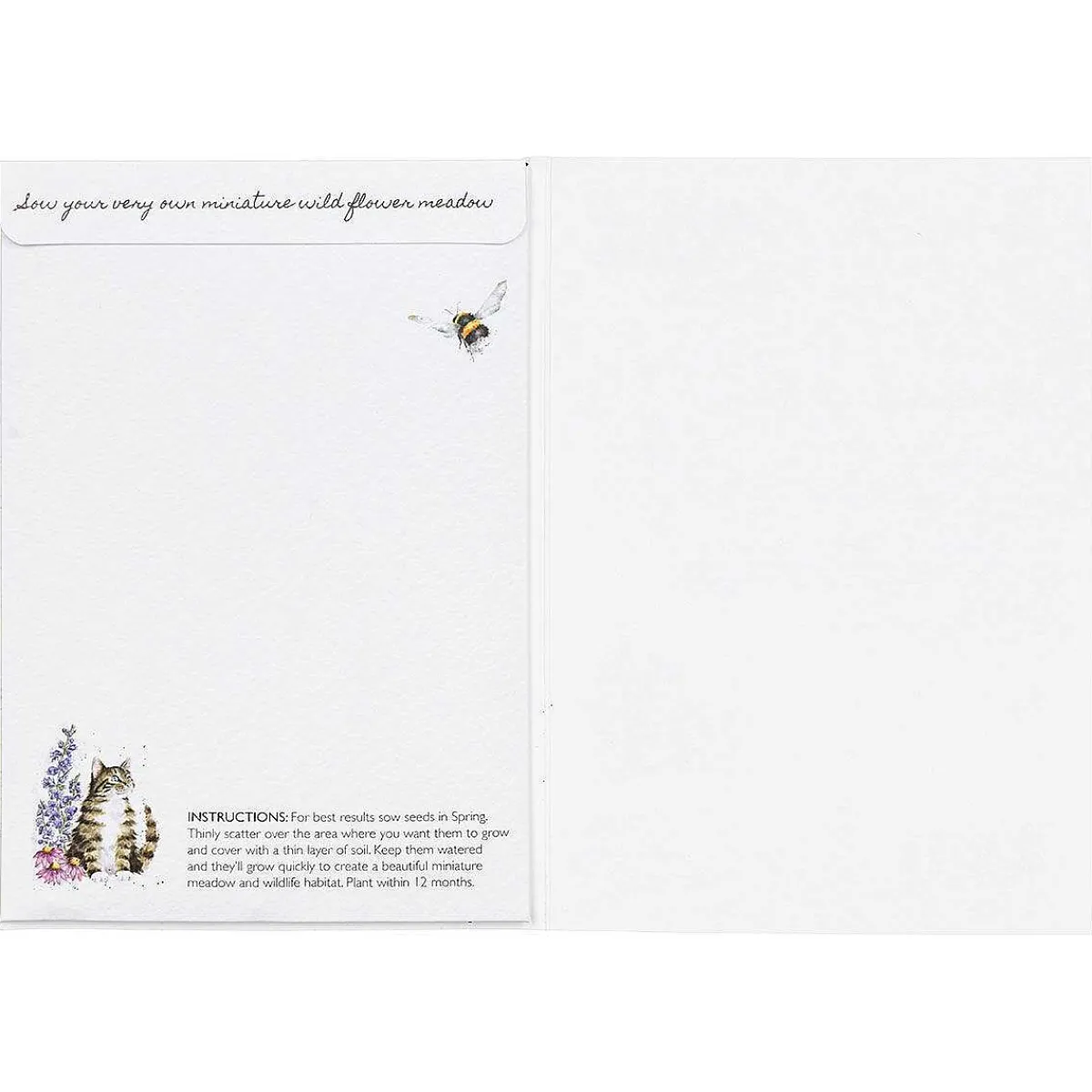 'Whiskers And Wild Flowers' Cat Seed Card>Wrendale Best