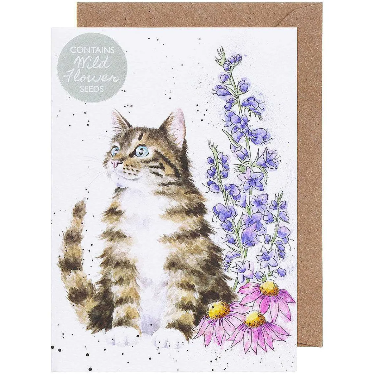 'Whiskers And Wild Flowers' Cat Seed Card>Wrendale Best