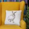 'Winter Hare' Square Cushion>Wrendale Sale