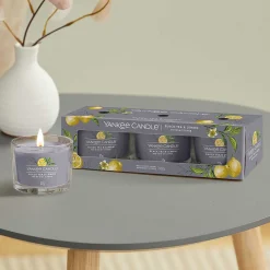 Black Tea & Lemon Set Of Three Signature Filled Votives><noscript><img width=