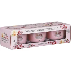 Pink Cherry Vanilla Set Of Three Signature Filled Votives>Yankee Candle Sale