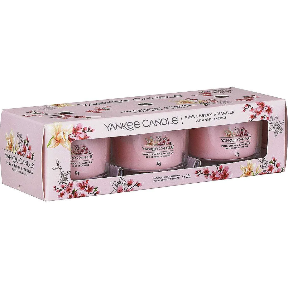 Pink Cherry Vanilla Set Of Three Signature Filled Votives>Yankee Candle Sale